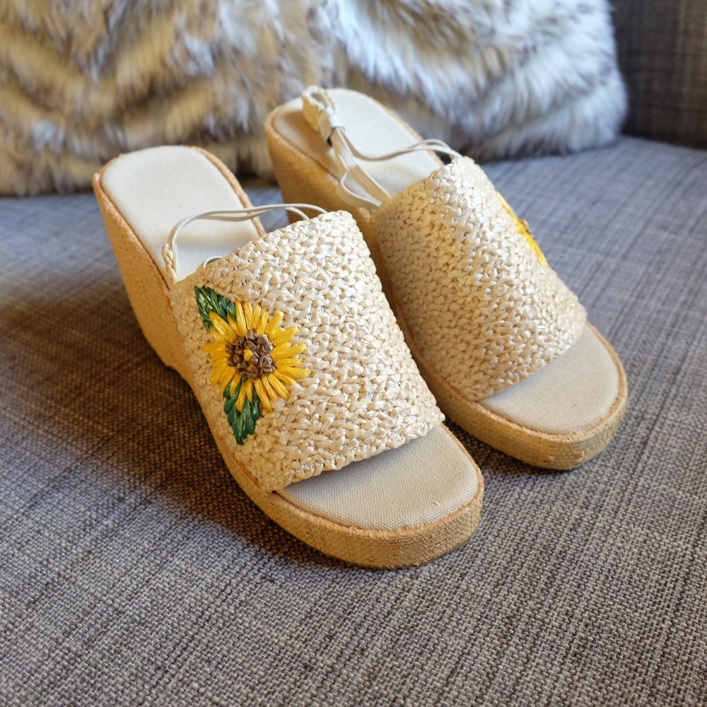 Straw Espadrille Wedge